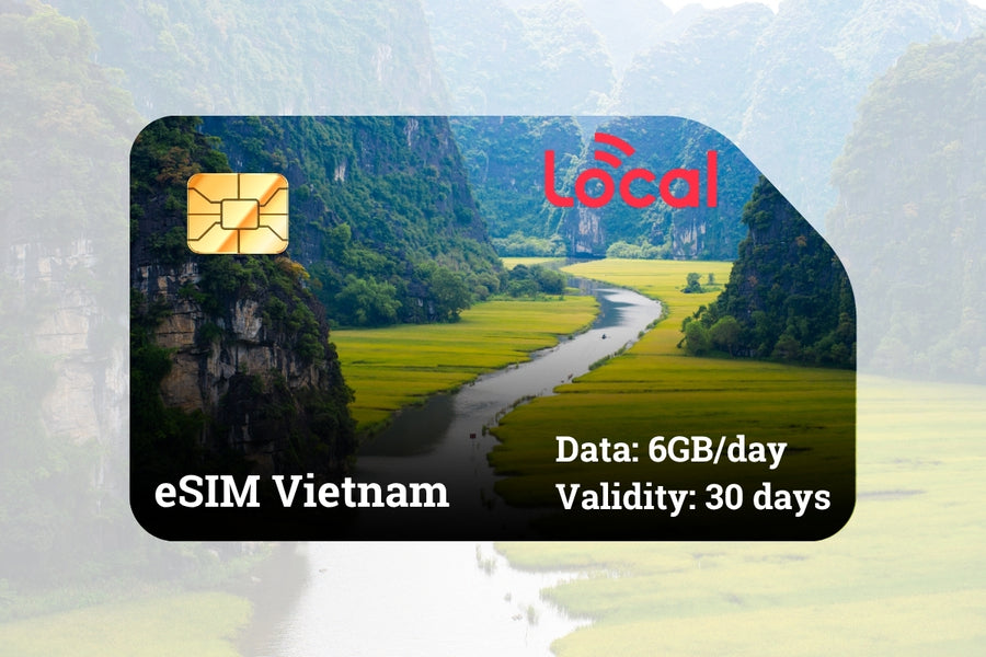Vietnam eSIM - LOCAL / Mobifone – Daily 6GB for 30 days - FREE 500 minutes on-net calls