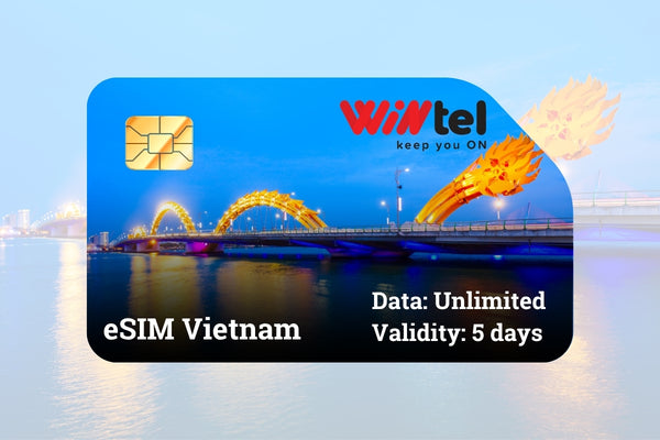 Vietnam eSIM Unlimited data - Wintel (MVNO Vinaphone) - 5 days