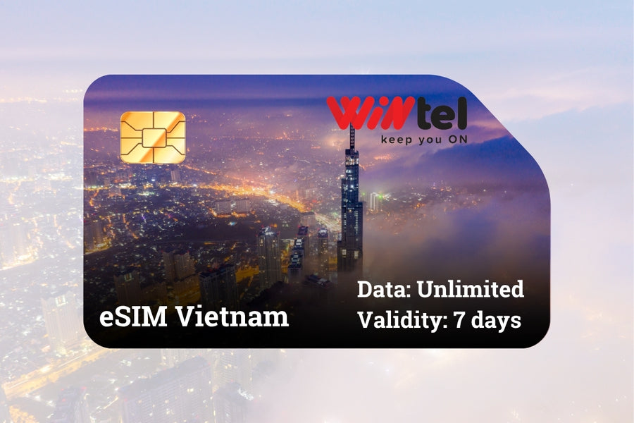 Vietnam eSIM Unlimited data - Wintel (MVNO Vinaphone) - 7 days