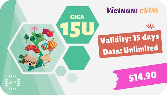 Vietnam Tourist eSIM Unlimited data - 15 days