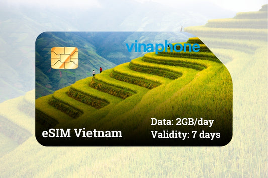 Vietnam eSIM 7 Days - Daily 2GB - Free Vinaphone network calls
