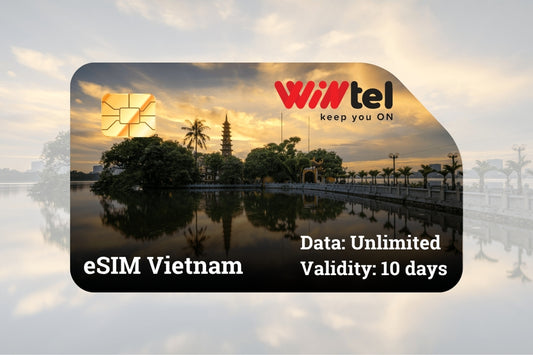 Vietnam eSIM Unlimited data - Wintel (MVNO Vinaphone) - 10 days