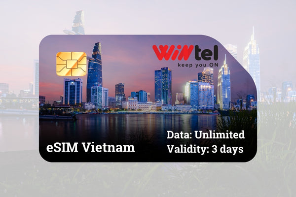 Vietnam eSIM Unlimited data - Wintel (MVNO Vinaphone) - 3 days