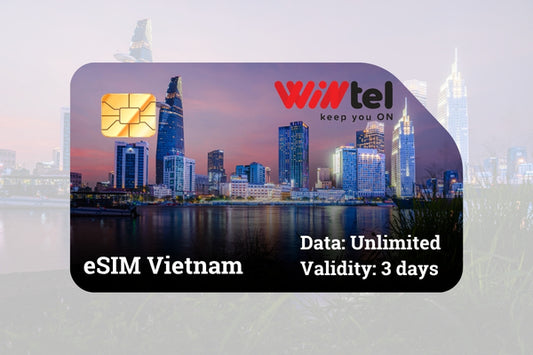 Vietnam eSIM Unlimited data - Wintel (MVNO Vinaphone) - 3 days