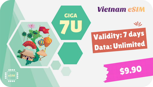 Vietnam Tourist eSIM Unlimited data - 7 days